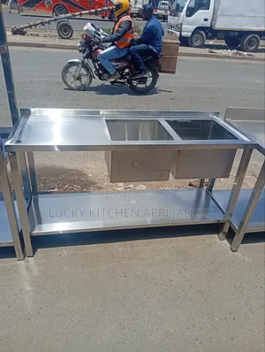Double Bowl Stainless Steel Washing Sink.