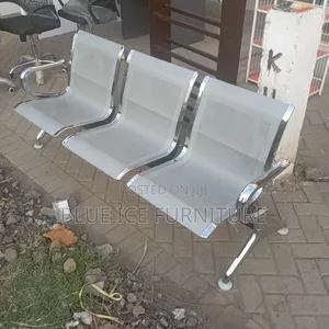 Silver 3 Seater Waiting Bench Chair