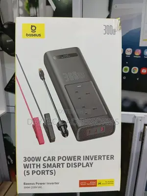 Baseus 300w Car Power Inverter, 12v-24v Dc to 200v-240v Ac Car Adapter