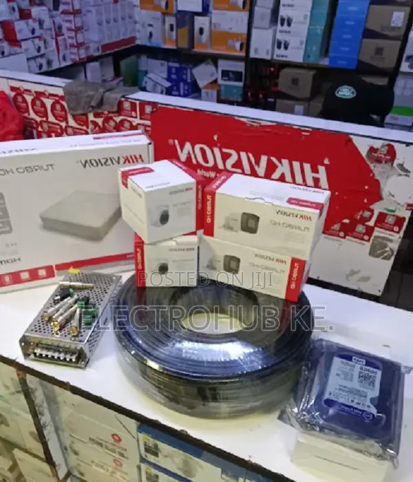 Hikvision 4ch DVR + 4 Cameras+Hdd+Accessories Full Kits