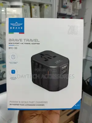 Brave Travel BTC-33 Universal Travel Adapter With 3 Ports 20w