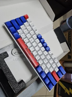 60% Nlue and White Mechanical Keyboard With Red Switches Wired