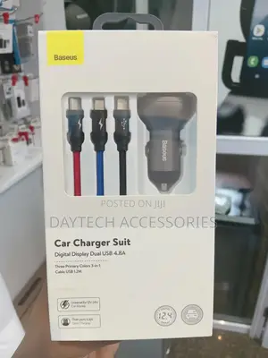 Baseus Digital Display Dual Usb 4.8a Car Charger 24w Suit.