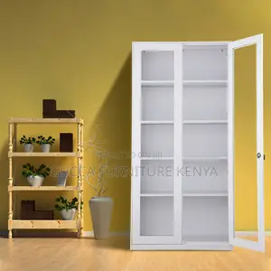 2-Swing Door Glass Front Storage File Cabinet