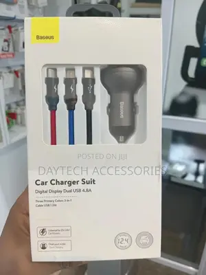 Baseus 24w Digital Display Dual Usb Car Charger
