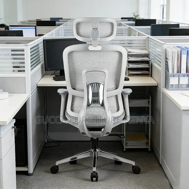 White Reclining Orthopedic Mesh Computer Seat