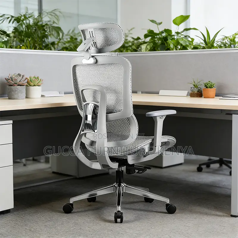 White Reclining Orthopedic Mesh Computer Seat