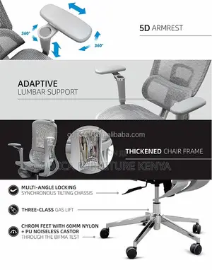 White Reclining Orthopedic Mesh Computer Seat