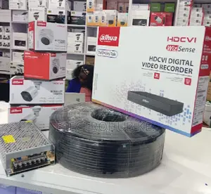 4 CCTV Set Dahua 4 Channel Package +50m Cable+500gb HDD +Open Psu