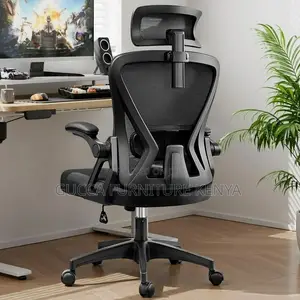 Black Ergonomic Study Chair With Adjustable Arms