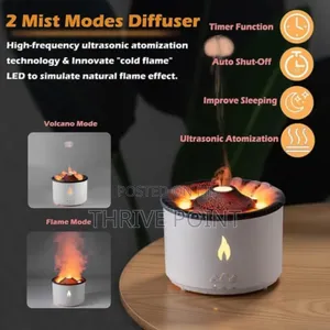 360ml Volcano Flame Humidifier Aroma Diffuser