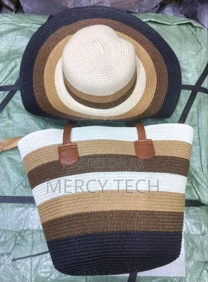 Seaside Straw Set Beach Tote and Hat
