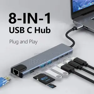 Type-C to HDTV Hub 8 in 1 Gray