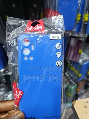 Blue Silicone Phone Case Designed for the Infinix Hot 12.