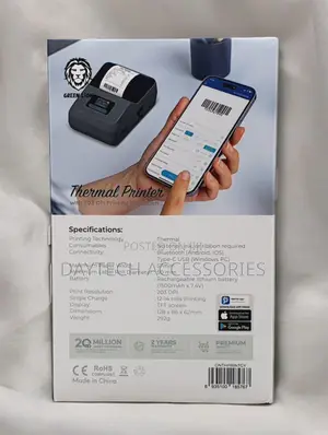 Green Lion Thermal Printer With 203 Dpi Printing Resolution