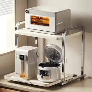 Multifunctional 2-Tier Kitchen Rack With a Pullout Tray