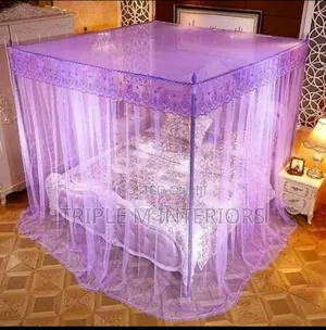 Purple 4 Stand Mosquito Net