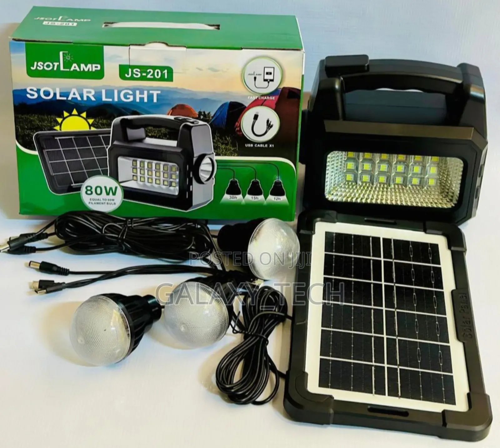 Solar Lighting System Kit With 3 Bulbs