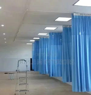 Breathable Medicated Blue Hospital Curtains