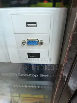 Wall Plate With Hdmi, Usb 2.0, and Vga Modules - White