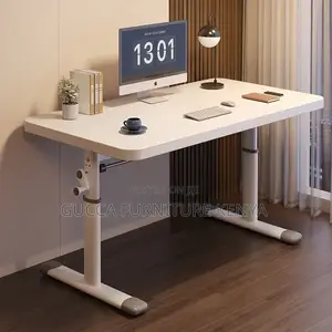 White Manual Adjustable Standing Gaming Desk