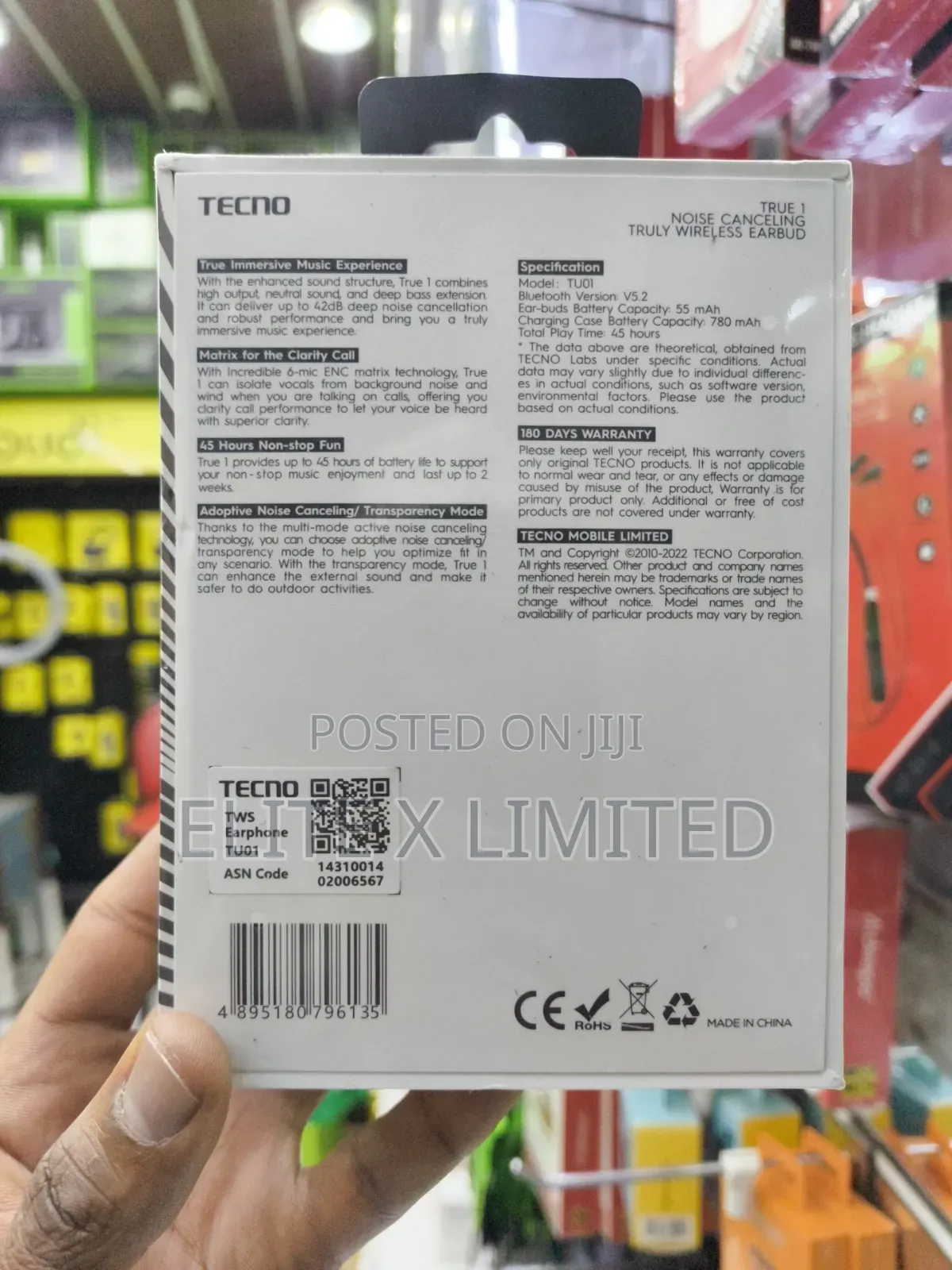 Tecno True 1 Tu01