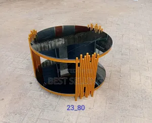 Gold Stands Black Glass Coffee Table