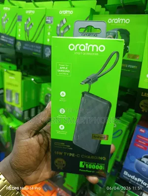 Oraimo 10000mah Power Bank Efficient Slim Powerflow L1