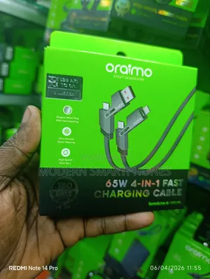 65w 4 in 1 Fast Charging Cable C to iPhone , C to C , iPhone