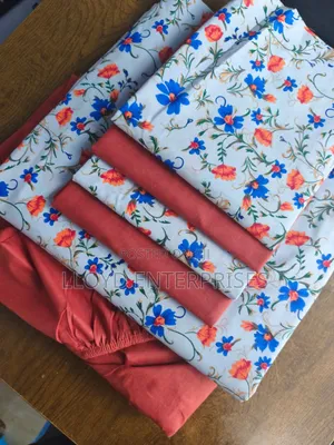 Flowered 6pcs Set Fitted Bedsheets-Cotton