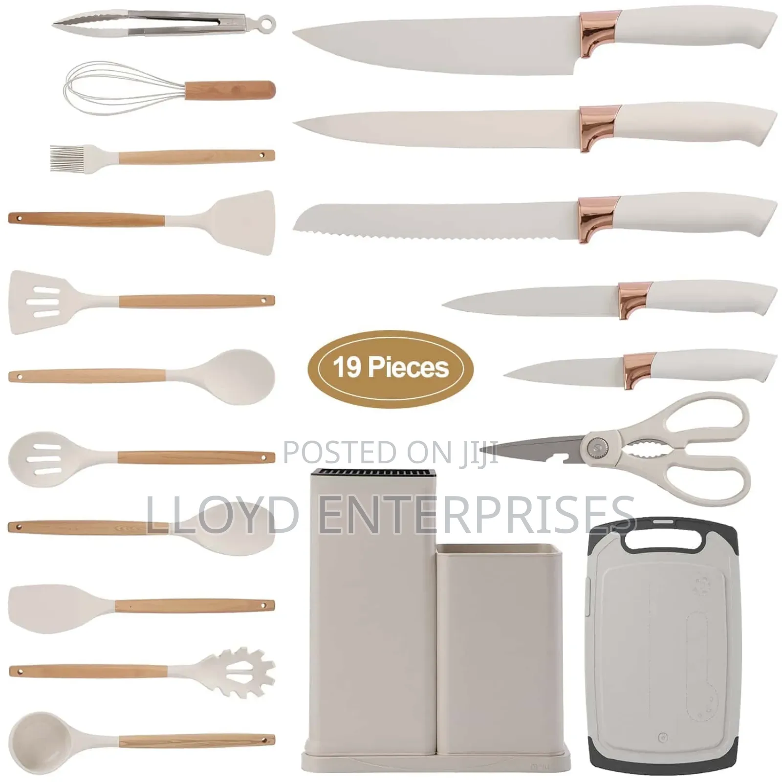 19pcs Bamboo Silicone Spoons