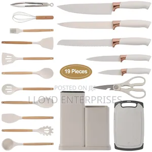 19pcs Bamboo Silicone Spoons