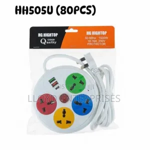 Round Extension Cord With 4 Ports