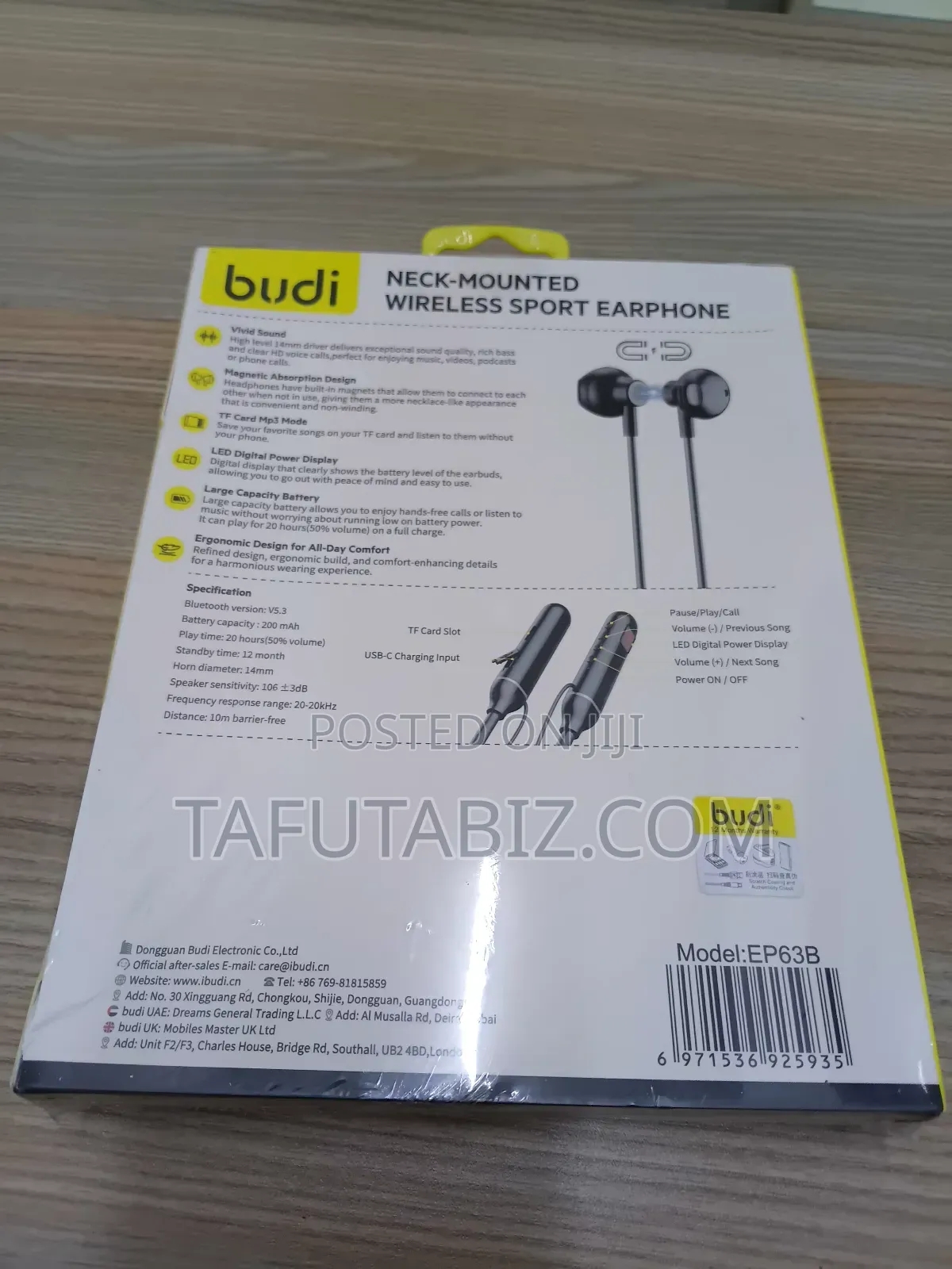 Budi Neck-mounted Wireless Sport Earphone.