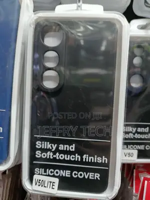 Black Silicone Phone Cover for the Vivo V50 Lite