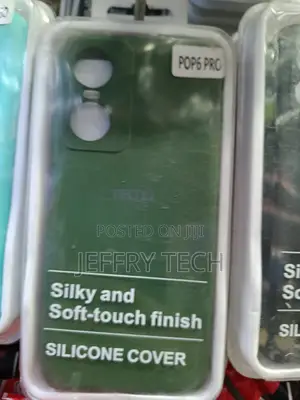 Green Silicone Phone Case for the Tecno Pop 6 Pro Smartphone.