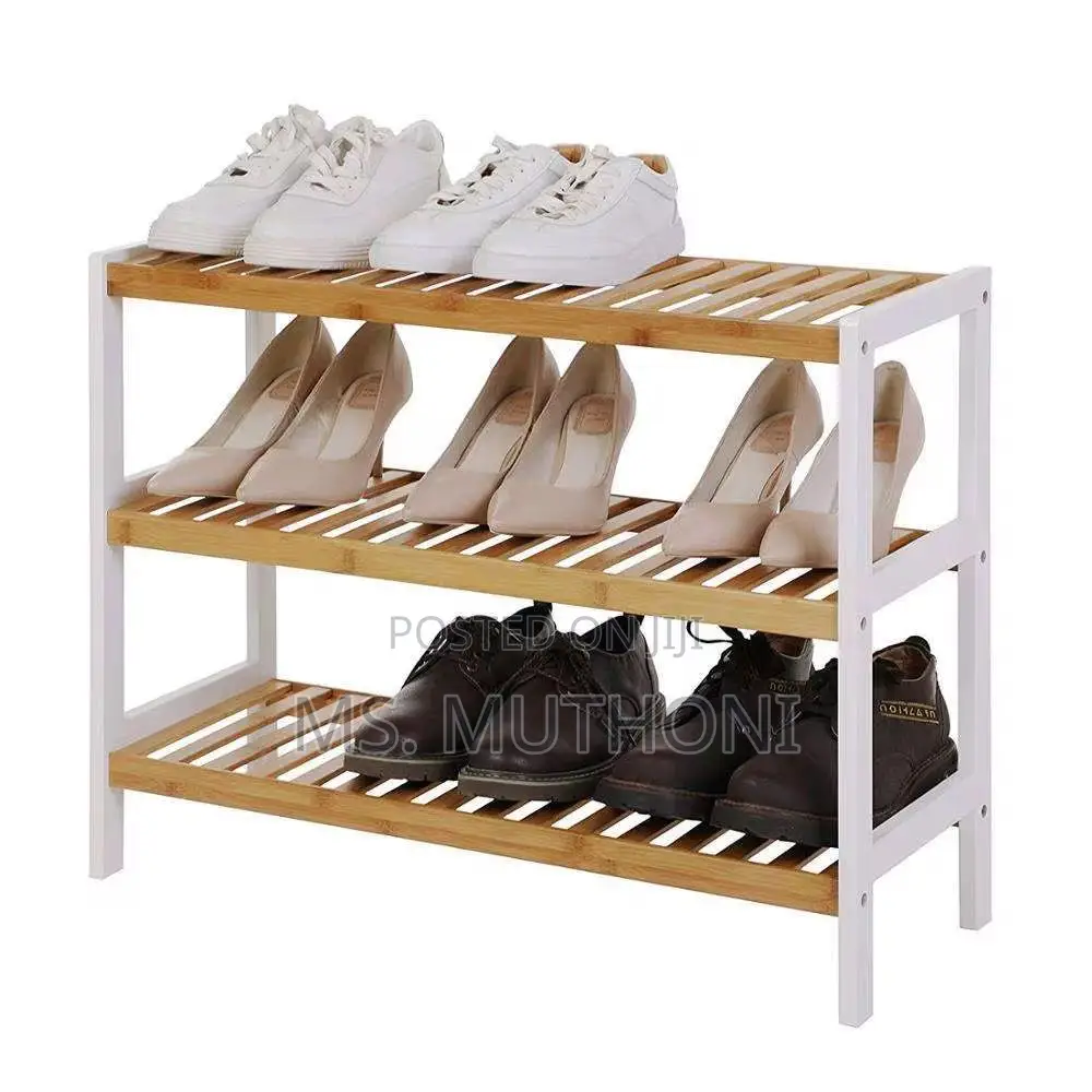 Versatile 3 Layer Natural Bamboo Shoe Rack/ Storage Organizer