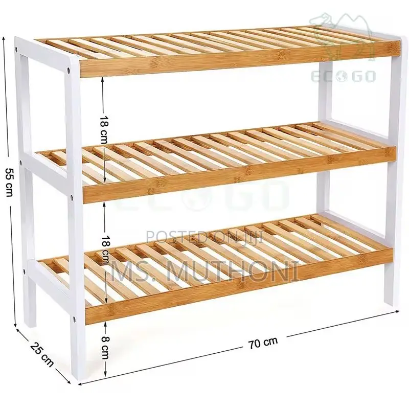 Versatile 3 Layer Natural Bamboo Shoe Rack/ Storage Organizer
