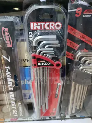 Intcro Brand 9-Piece Hex Key Set, Designed for Fastening Tasks.