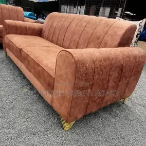 Brown Three-Seater Modern Sofa