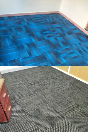 Luxury That Doesn't Stop Halfway ,Blue and Grey Tile Carpets