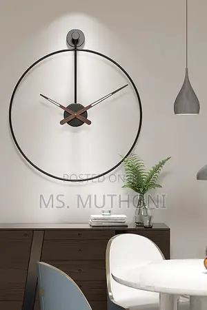 Open Frame 60 Cm Luxury Wall Clock in Gold Black