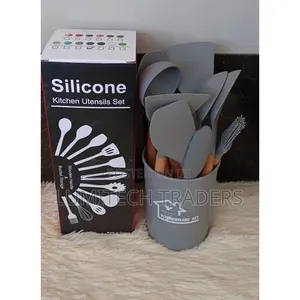Durable 12 Pieces Silicone Spoons Grey