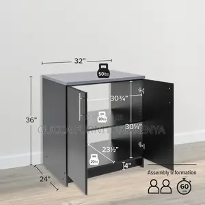 Modern Two-Tone Credenza Storage Office Cabinet