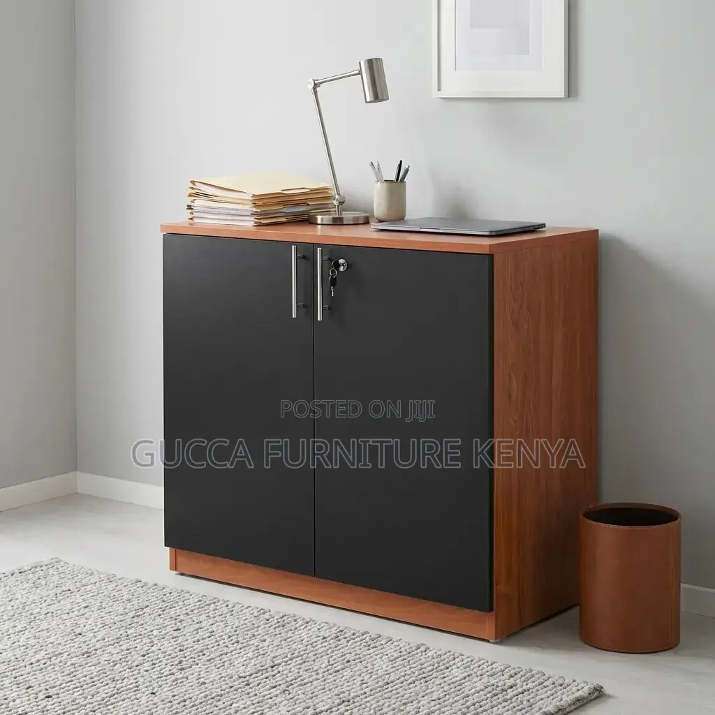 Modern Two-Tone Credenza Storage Office Cabinet
