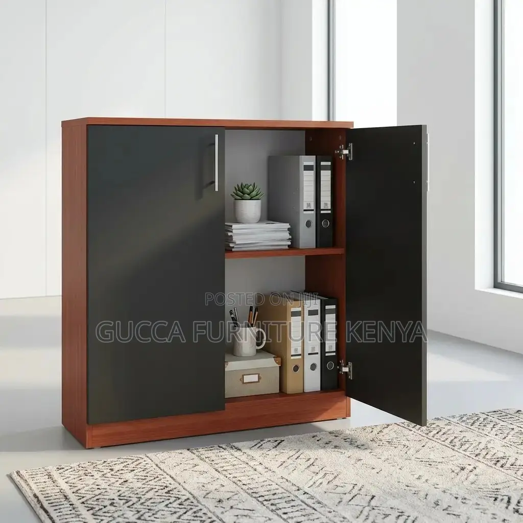 Modern Two-Tone Credenza Storage Office Cabinet