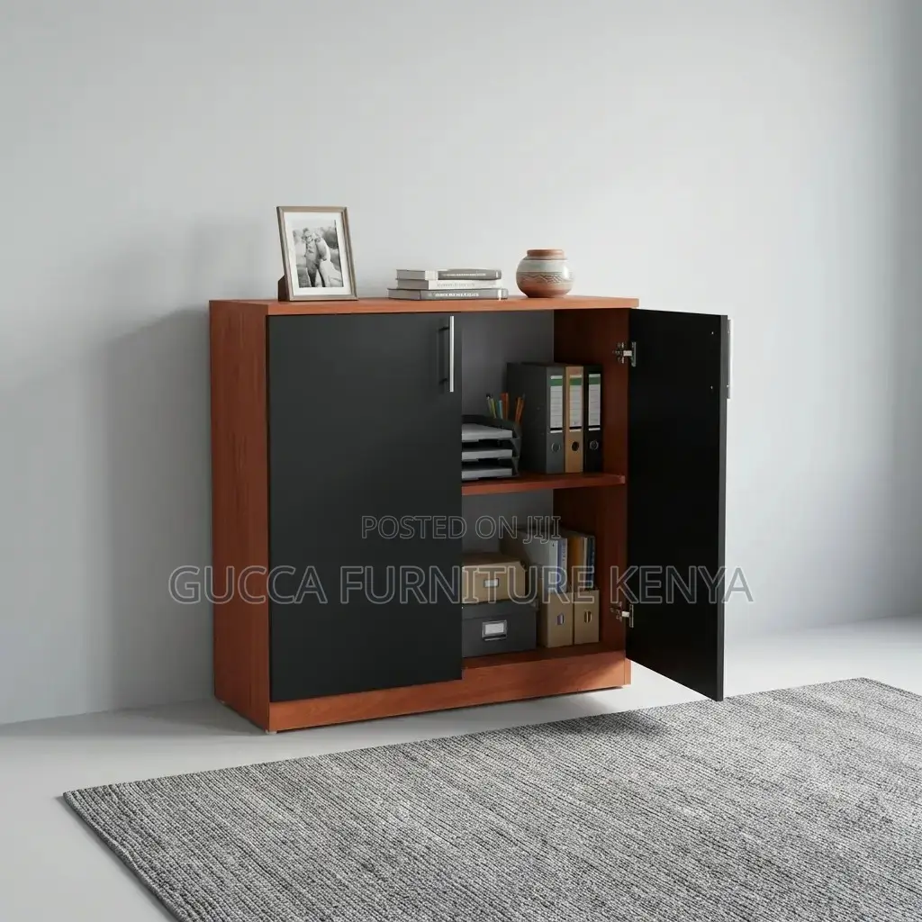 Modern Two-Tone Credenza Storage Office Cabinet