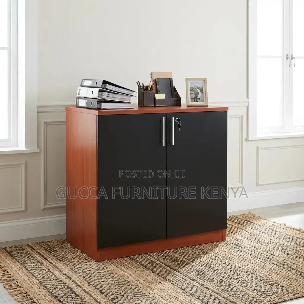 Modern Two-Tone Credenza Storage Office Cabinet
