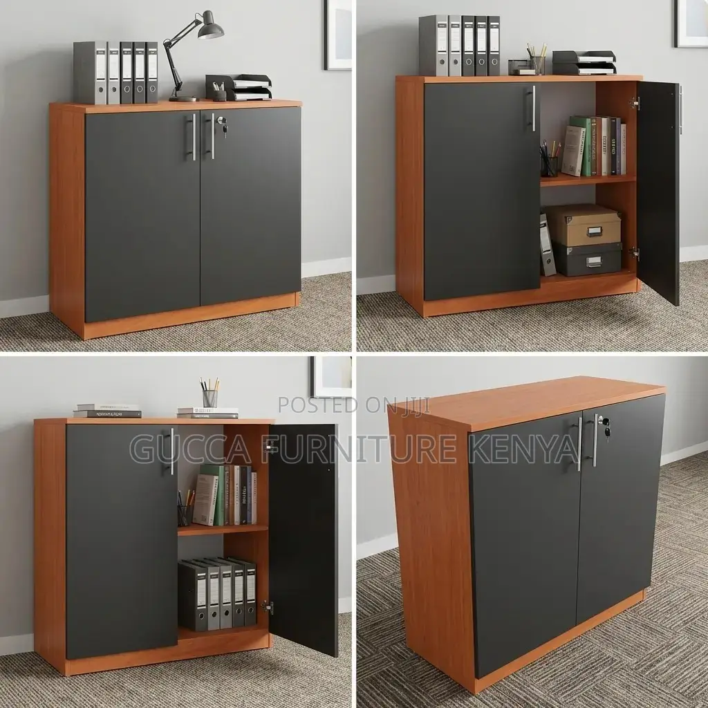 Modern Two-Tone Credenza Storage Office Cabinet