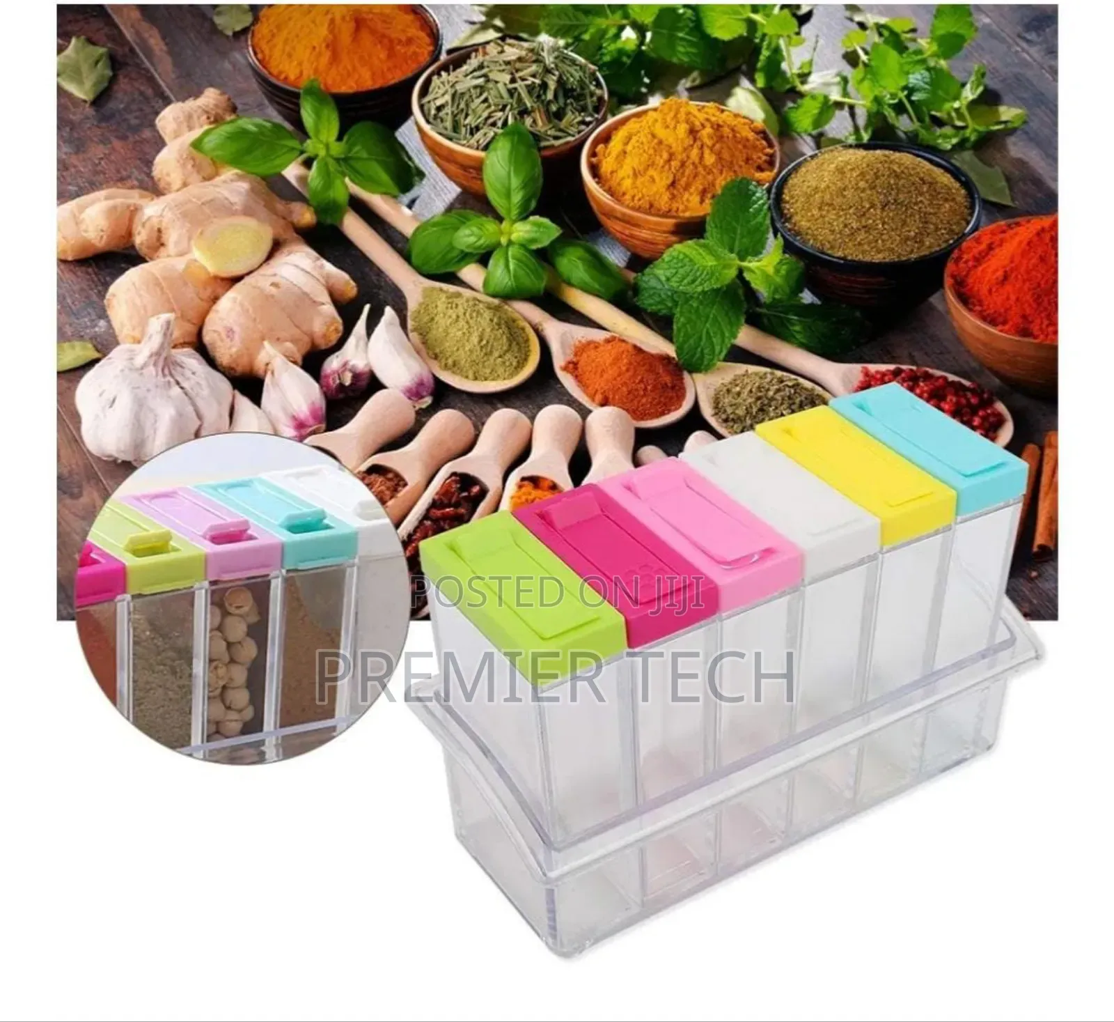 *6 PCS Colourful Transparent Spice Seasoning Set*